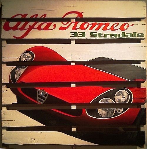 Pallet pintado 1 Pal-Art alfa romeo