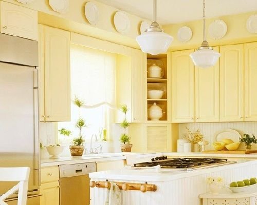Sunny yellow kitchen, by Better Homes