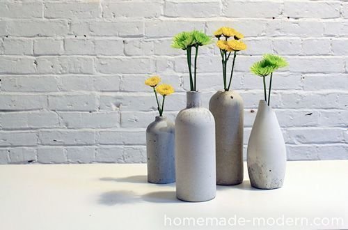 Jarrones de hormigón DIY