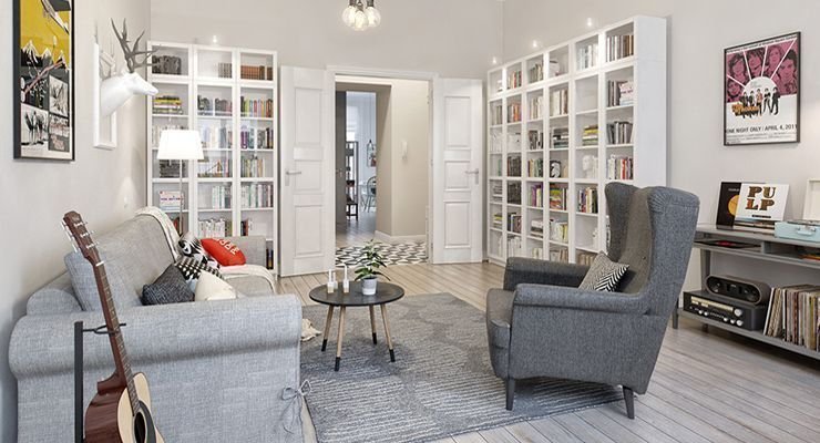 Salón proyecto Interior NA Proyecto NA, estilo escandinavo por INT2