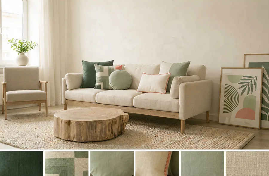 Como combinar cojines para un sofá beige, ejemplo primavera. Como combinar cojines para un sofá beige, ejemplo primavera.