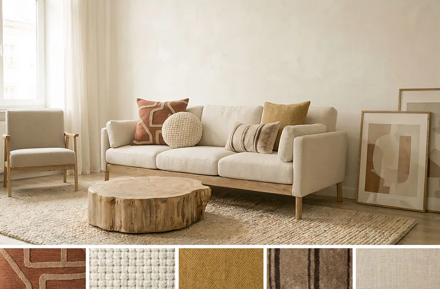 Como combinar cojines para un sofá beige, ejemplo otoño. Como combinar cojines para un sofá beige, ejemplo otoño.